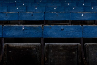 060426 - Peterborough United v Cardiff City - Sky Bet League 1 - Wooden seats at Peterborough United’s Weston Homes Stadium 