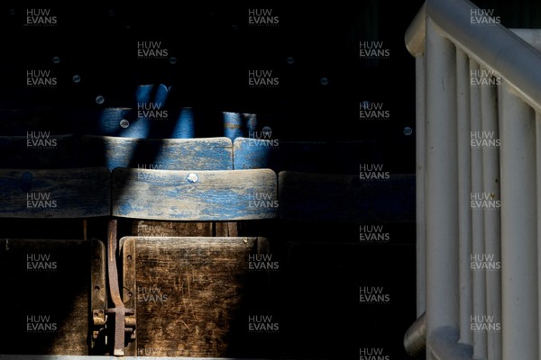 060426 - Peterborough United v Cardiff City - Sky Bet League 1 - Wooden seats at Peterborough United’s Weston Homes Stadium