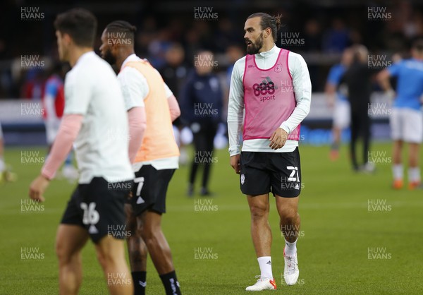 170821 - Peterborough v Cardiff City - Sky Bet Championship - Marlon Pack of Cardiff warms up before the match