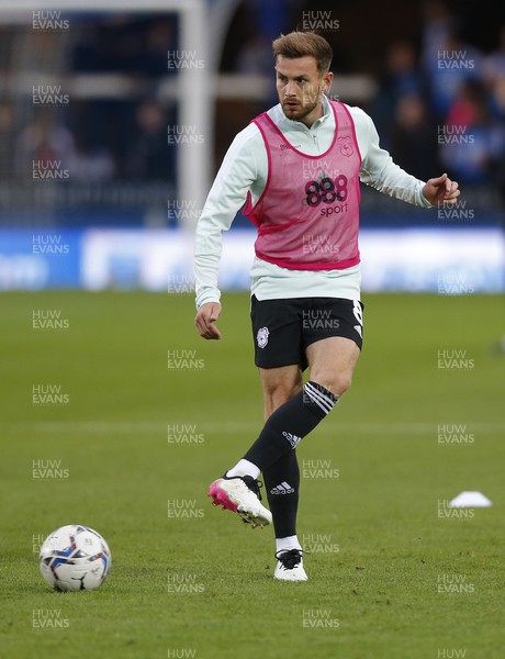 170821 - Peterborough v Cardiff City - Sky Bet Championship - Joe Ralls of Cardiff warms up before the match