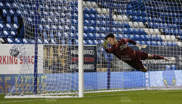 170821 - Peterborough v Cardiff City - Sky Bet Championship - Goalkeeper Christy Pym of Peterborough can't stop the Cardiff 1st goal from Aden Flint of Cardiff hitting the back of the net