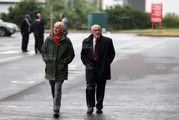 240622 - Picture shows the memorial service for Phil Bennett OBE, former Llanelli, Wales & Lions player at the Parc y Scarlets - Mourners arrive at the stadium