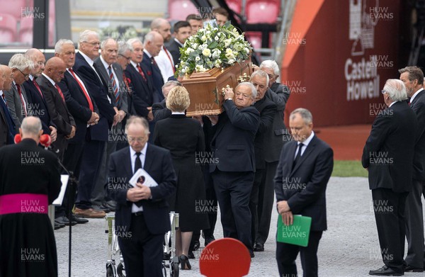 240622 - Picture shows the memorial service for Phil Bennett OBE, former Llanelli, Wales & Lions player at the Parc y Scarlets