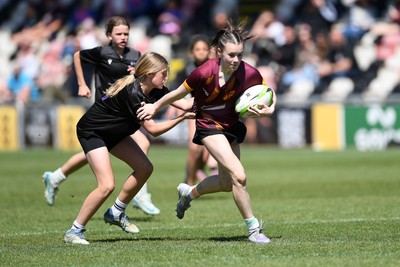 290426 - Plasmawr v Haverfordwest High - Girls Schools Final U12 - Road To Principality Finals - Action during the match