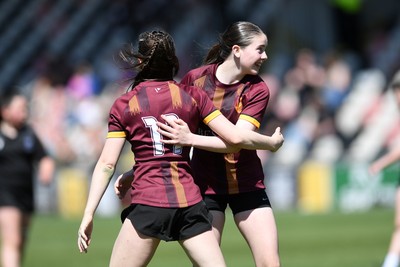 290426 - Plasmawr v Haverfordwest High - Girls Schools Final U12 - Road To Principality Finals - Action during the match