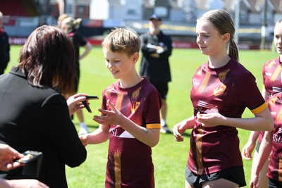 290426 - Plasmawr v Haverfordwest High - Girls Schools Final U12 - Road To Principality Finals - Plasmawr collect their medals at full time