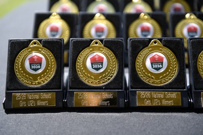 290426 - Plasmawr v Haverfordwest High - Girls Schools Final U12 - Road To Principality Finals - medals