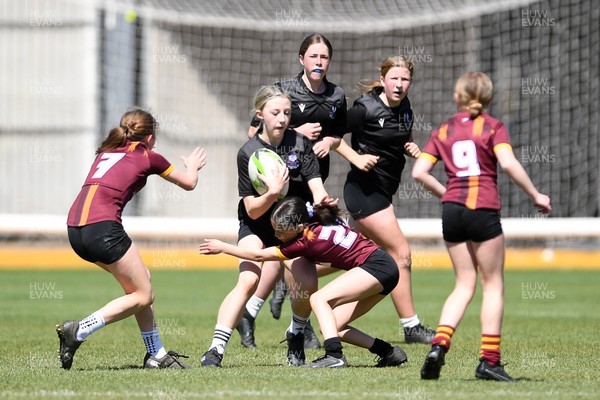290426 - Plasmawr v Haverfordwest High - Girls Schools Final U12 - Road To Principality Finals - Action during the match