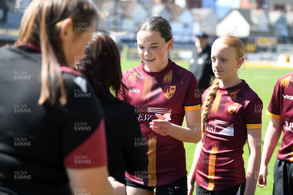 290426 - Plasmawr v Haverfordwest High - Girls Schools Final U12 - Road To Principality Finals - Plasmawr collect their medals at full time