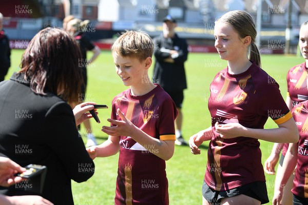 290426 - Plasmawr v Haverfordwest High - Girls Schools Final U12 - Road To Principality Finals - Plasmawr collect their medals at full time