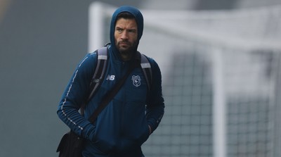 210226 - Plymouth Argyle v Cardiff City - Sky Bet League 1 - Brian Barry-Murphy, Manager of Cardiff City arrives ahead of the match