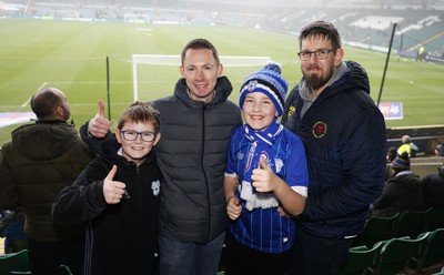 210226 - Plymouth Argyle v Cardiff City - Sky Bet League 1 - Cardiff City fans upbeat before the match