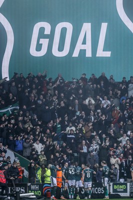 210226 - Plymouth Argyle v Cardiff City - Sky Bet League 1 - Goal celebrations for Lorent Tolaj of Plymouth Argyle