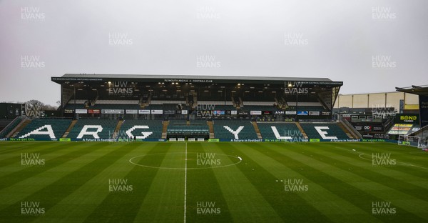 210226 - Plymouth Argyle v Cardiff City - Sky Bet League 1 - General view of Home Park ahead of the match