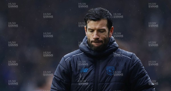 210226 - Plymouth Argyle v Cardiff City - Sky Bet League 1 - Dejection at the final whistle for Brian Barry-Murphy, Manager of Cardiff City