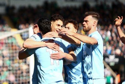 220225 - Plymouth Argyle v Cardiff City - Sky Bet Championship - Yousef Salech of Cardiff City celebrates his goal