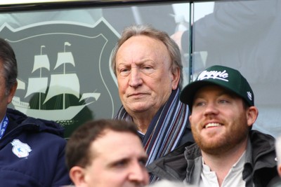 220225 - Plymouth Argyle v Cardiff City - Sky Bet Championship - Neil Warnock watches the game 