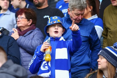 220225 - Plymouth Argyle v Cardiff City - Sky Bet Championship - Fans of Cardiff City enjoy the game