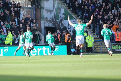 220225 - Plymouth Argyle v Cardiff City - Sky Bet Championship - Muhamed Tijani of Plymouth Argyle celebrates his goal