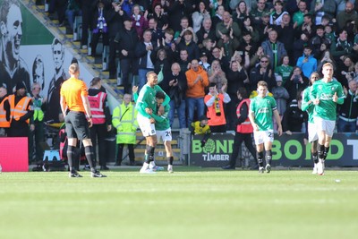 220225 - Plymouth Argyle v Cardiff City - Sky Bet Championship - Muhamed Tijani of Plymouth Argyle celebrates his goal