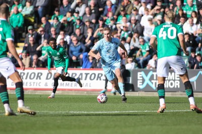 220225 - Plymouth Argyle v Cardiff City - Sky Bet Championship - Sivert Mannsverk of Cardiff City probes the Plymouth defence