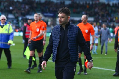 220225 - Plymouth Argyle v Cardiff City - Sky Bet Championship - Manager of Cardiff City Omer Riza appears frustrated at the end of the game