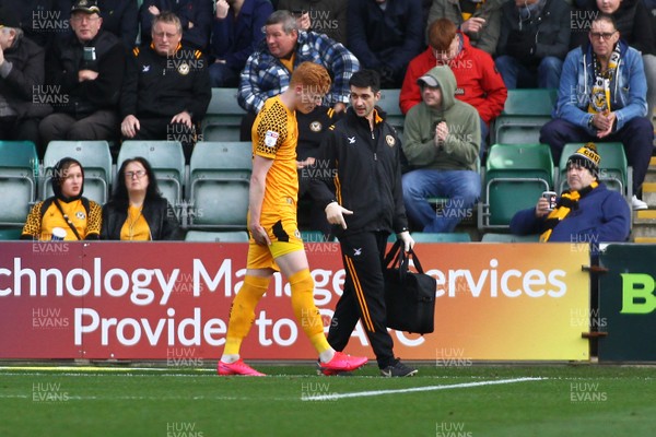 010220 - Plymouth Argyle v Newport County - EFL SkyBet League 2 - Ryan Haynes of Newport County leaves the field with an injury