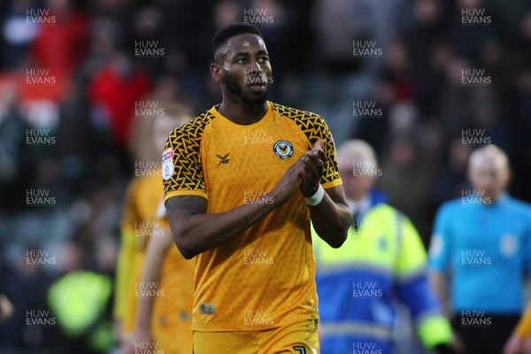 010220 - Plymouth Argyle v Newport County - EFL SkyBet League 2 - Jamille Matt applauds the traveling fans as he leaves the field