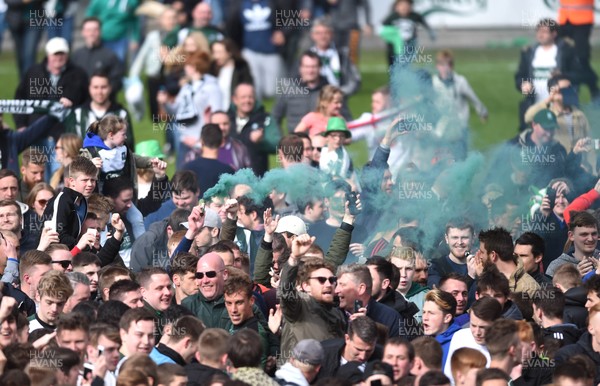 170417 - Plymouth Argyle v Newport County - SkyBet League 2 - Fans run onto the pitch at full time