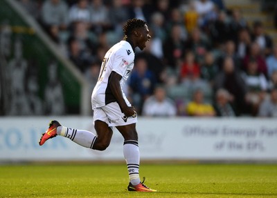 300816 - Plymouth Argyle v Newport County - Checkatrade Trophy -Jordan Green of Newport County celebrates scoring goal