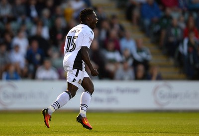 300816 - Plymouth Argyle v Newport County - Checkatrade Trophy -Jordan Green of Newport County celebrates scoring goal