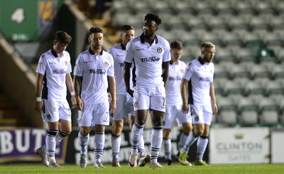 300816 - Plymouth Argyle v Newport County - Checkatrade Trophy -Marlon Jackson of Newport County looks dejected