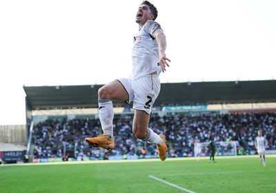071023 - Plymouth Argyle v Swansea City, EFL Sky Bet Championship - Josh Key of Swansea City celebrates after scoring the third goal
