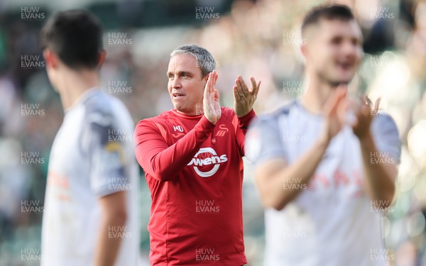 071023 - Plymouth Argyle v Swansea City, EFL Sky Bet Championship - Swansea City head coach Michael Duff applauds the fans at the end of the match