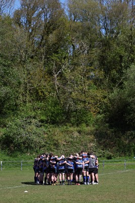 250426 - Pontyberem v Llanybydder - Admiral National League 4 West A - Pontyberem huddle before kick off
