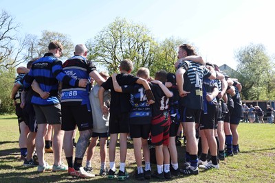 250426 - Pontyberem v Llanybydder - Admiral National League 4 West A - Pontyberem huddle at the end of the game