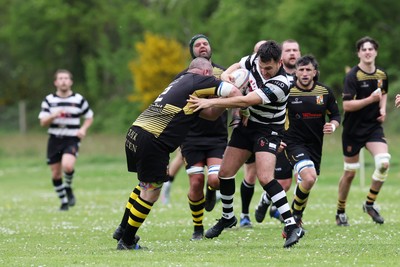 020526 - Ogmore Vale v Pontyclun - Admiral National League 4 East Central -  action between Ogmore Vale RFC and Pontyclun RFC (in white/black)