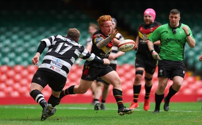 190426 - Pontyclun v Llangadog, Mens Division 4 Cup Final - Tom Bailey of Llangadog races in to score try