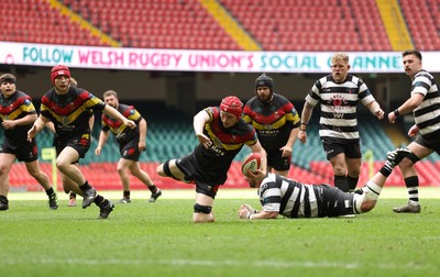 190426 - Pontyclun v Llangadog, Mens Division 4 Cup Final - Owen Williams of Llangadog charges for the line