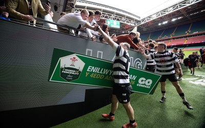190426 - Pontyclun v Llangadog, Mens Division 4 Cup Final - Pontyclun celebrate after winning the final