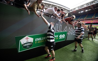 190426 - Pontyclun v Llangadog, Mens Division 4 Cup Final - Pontyclun celebrate after winning the final
