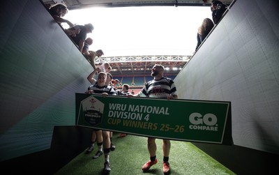 190426 - Pontyclun v Llangadog, Mens Division 4 Cup Final - Pontyclun celebrate after winning the final