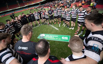 190426 - Pontyclun v Llangadog, Mens Division 4 Cup Final - Pontyclun celebrate after winning the final
