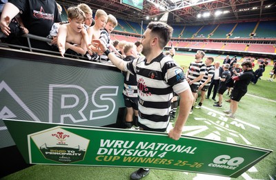190426 - Pontyclun v Llangadog, Mens Division 4 Cup Final - Pontyclun celebrate after winning the final