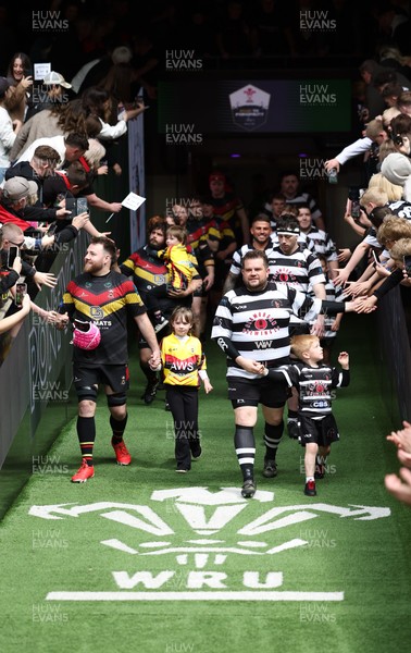 190426 - Pontyclun v Llangadog, Mens Division 4 Cup Final - Then teams make their way out for the start of the match