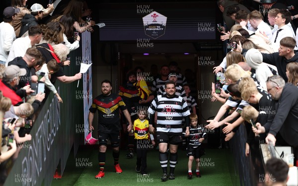 190426 - Pontyclun v Llangadog, Mens Division 4 Cup Final - Then teams make their way out for the start of the match