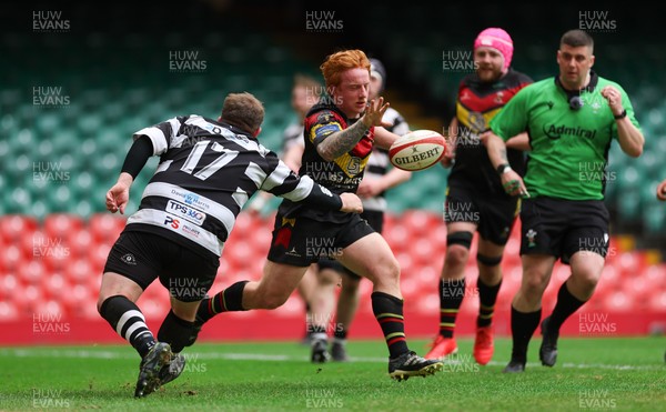 190426 - Pontyclun v Llangadog, Mens Division 4 Cup Final - Tom Bailey of Llangadog races in to score try