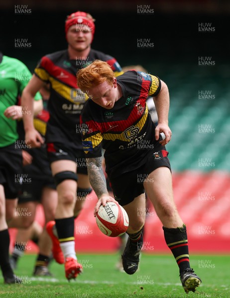 190426 - Pontyclun v Llangadog, Mens Division 4 Cup Final - Tom Bailey of Llangadog races in to score try