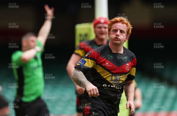 190426 - Pontyclun v Llangadog, Mens Division 4 Cup Final - Tom Bailey of Llangadog races in to score try
