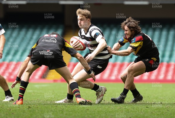 190426 - Pontyclun v Llangadog, Mens Division 4 Cup Final - Harri Stiff of Pontyclun is tackled